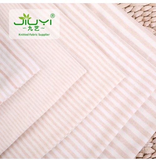 factory certified natural stripe colored 100% pure cotton fabric for baby clothing factory certified natural stripe colored 100% pure cotton fabric for baby clothing