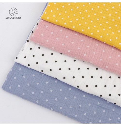 Oeko-tex certificate factory wholesale custom designs 100% cotton Double Gauze muslin crinkle Fabric for garments and swaddles Oeko-tex certificate factory wholesale custom designs 100% cotton Double Gauze muslin crinkle Fabric for garments and swaddles