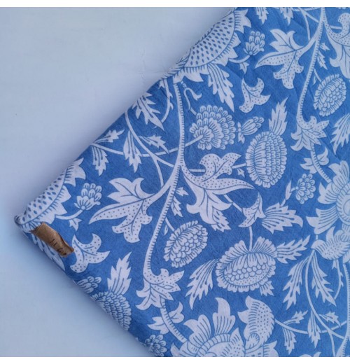 Bluish Cotton Fabric Hand Block Print Lightweight Rib and Dobby Styles for Indian Boys' Bags Covers Curtains Crafts Awnings Bluish Cotton Fabric Hand Block Print Lightweight Rib and Dobby Styles for Indian Boys' Bags Covers Curtains Crafts Awnings
